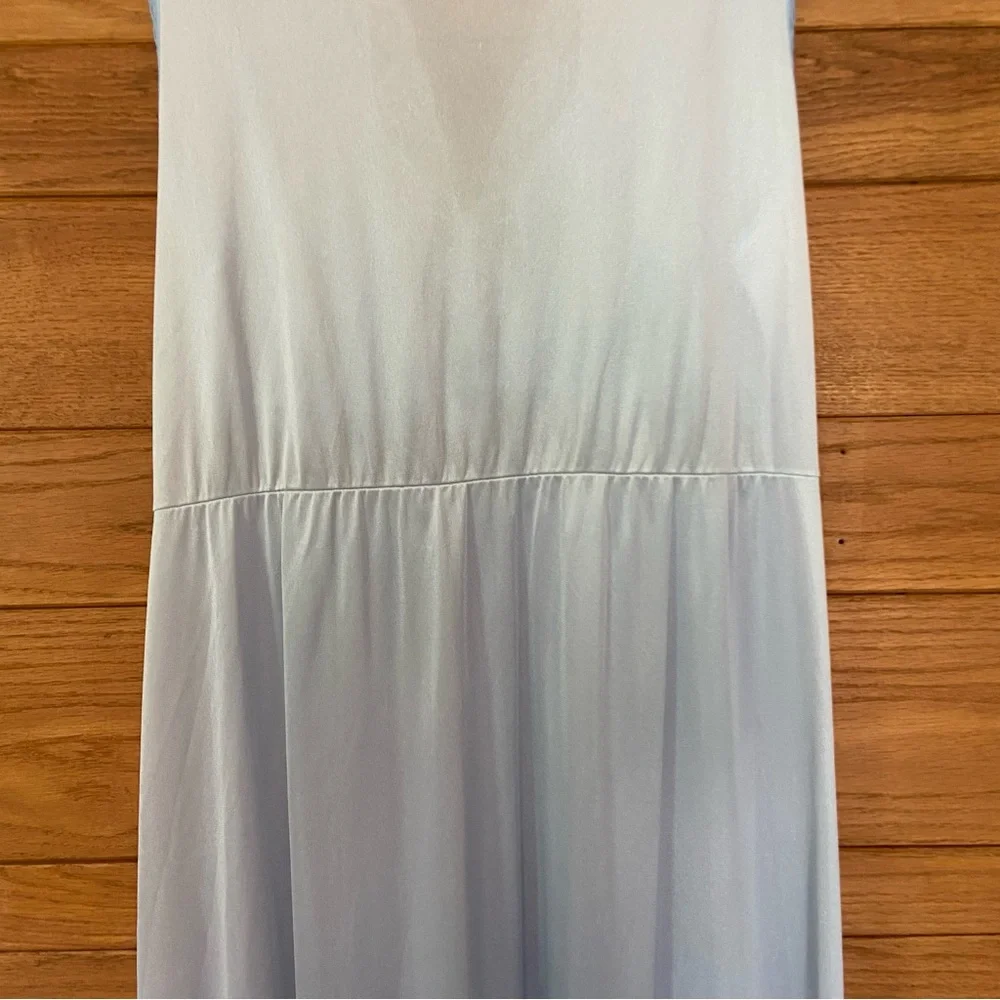 Vintage 80s Quiet Moments blue lace trim rose floral detail maxi slip dress - Picture 5 of 7